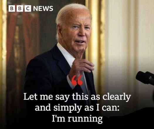 “Let me say this is clearly and simply as I can. I’m running” - Joe Biden

Source: BBC news