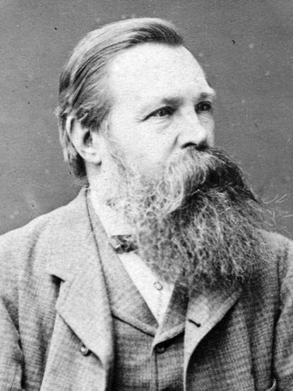 Das Foto zeigt Friedrich Engels im Jahr 1877 mit langem Vollbart