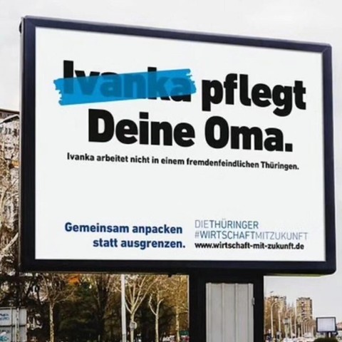 Plakat im Landtagswahlkampf Thüringen